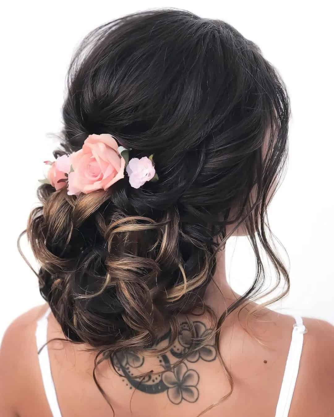 Wedding Hairstyles With Real Flowers