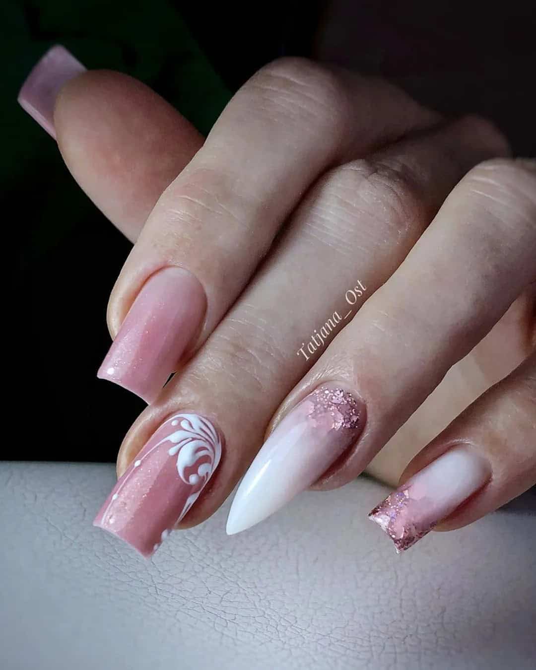 Acrylic Ombre Wedding Nails