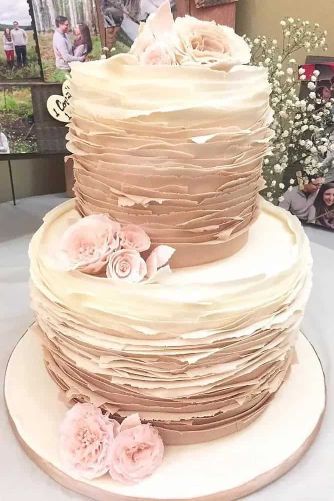 Ruffled Romantic Wedding Cakes