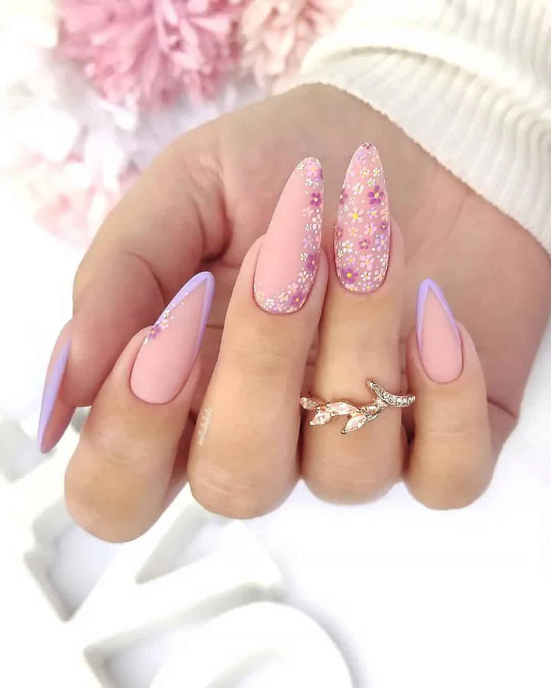 Flower Power Bridal Nails