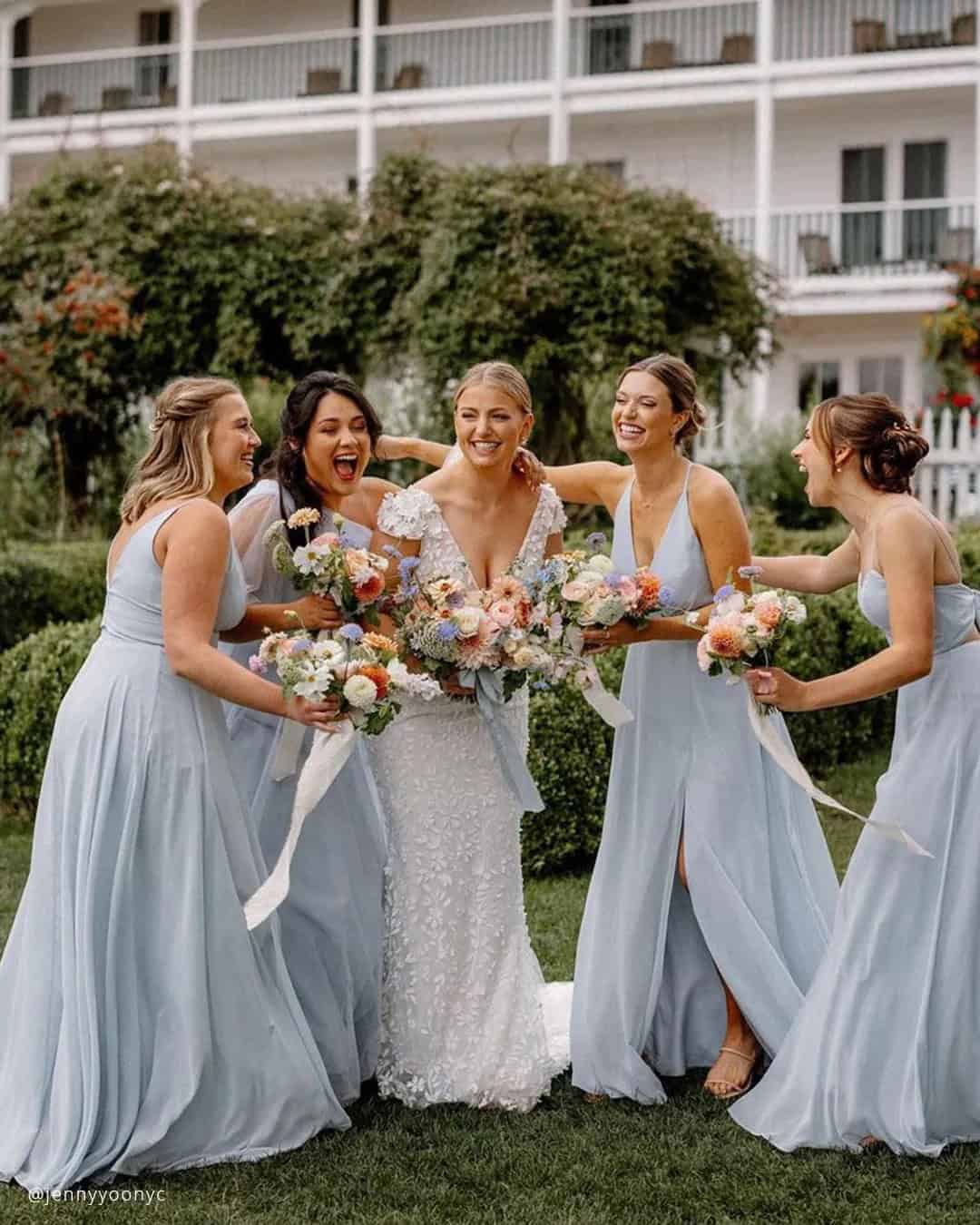 Pastel Blue Bridesmaid Dresses