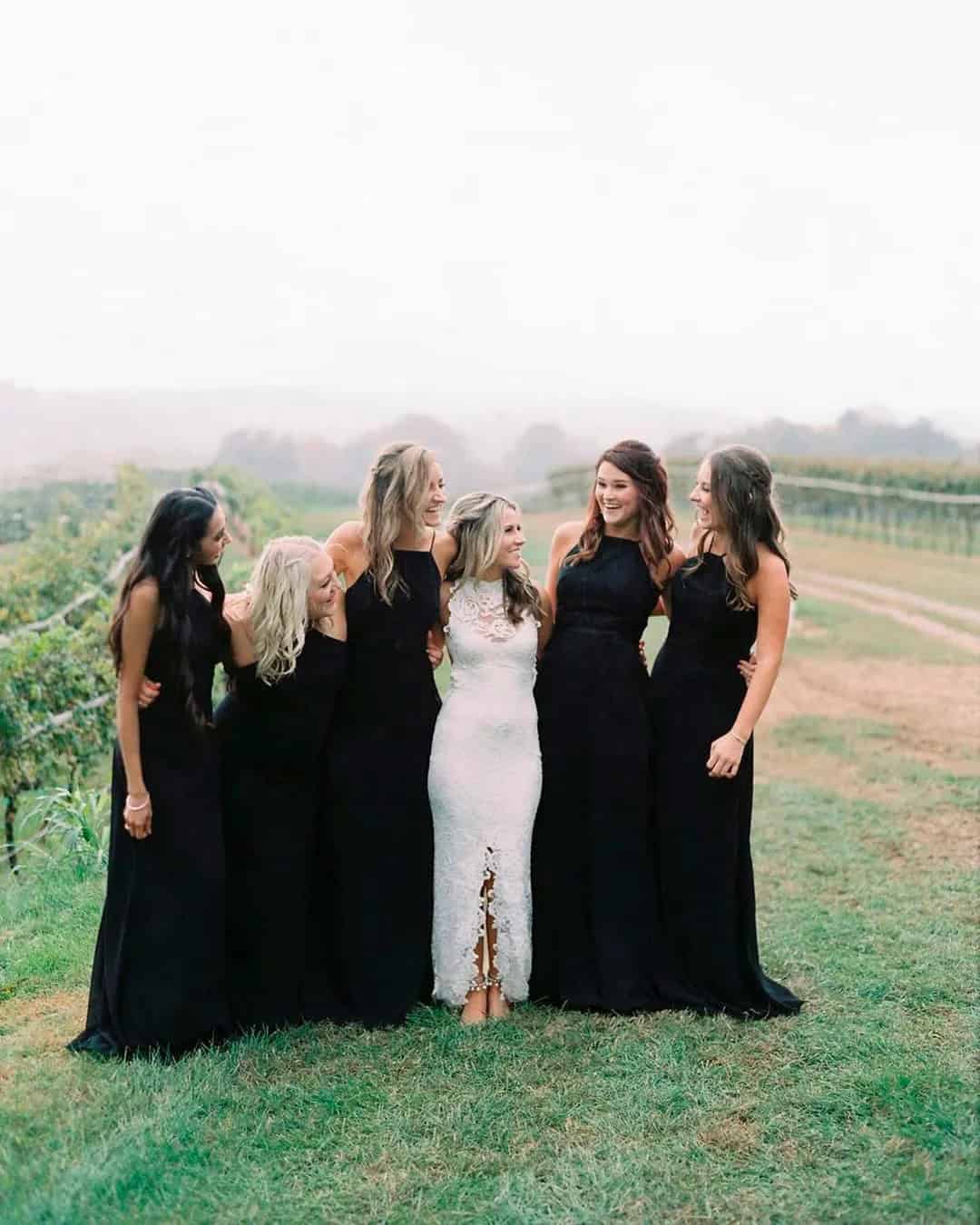 Black And White Bridesmaid Dresses Ideas