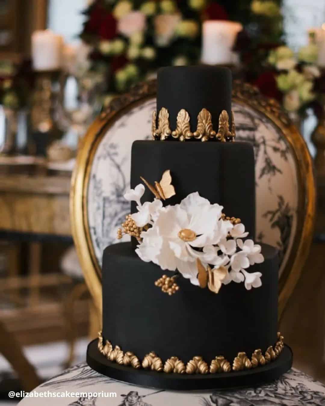 Wedding Cakes With Gold Accents