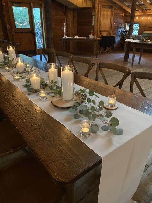 Candles and greenery