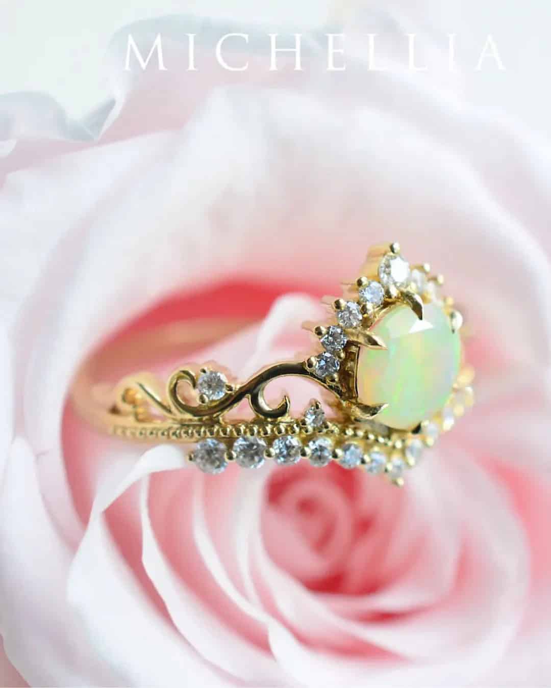 Unique And Modern Engagement Rings With Opal