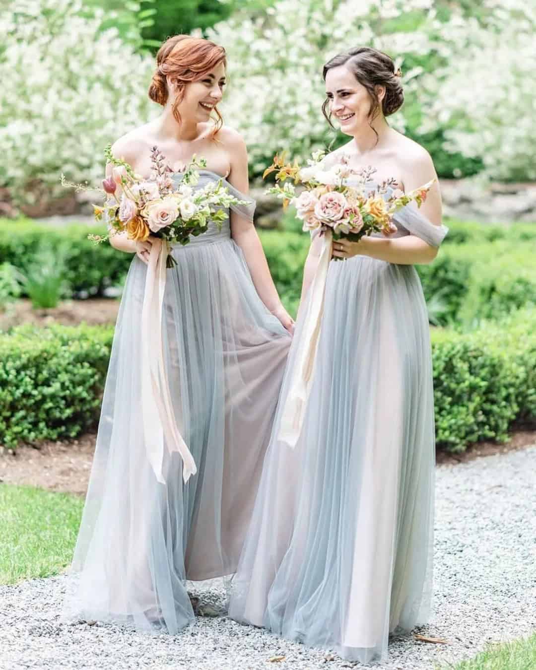 Pale Blue Bridesmaid Gowns