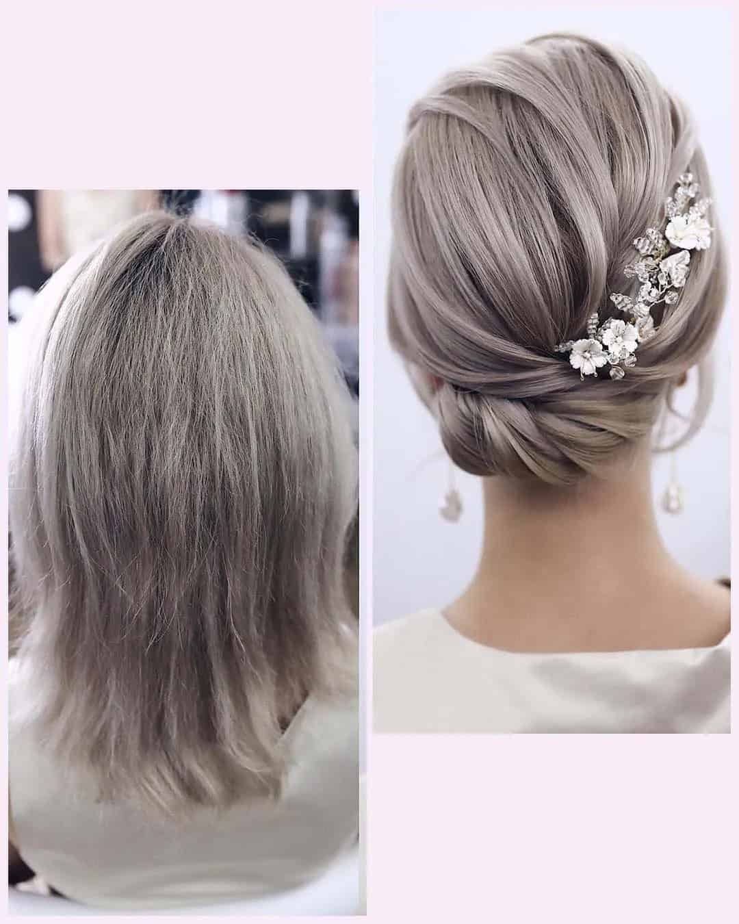 Cute Side Wedding Updos for Short Hair