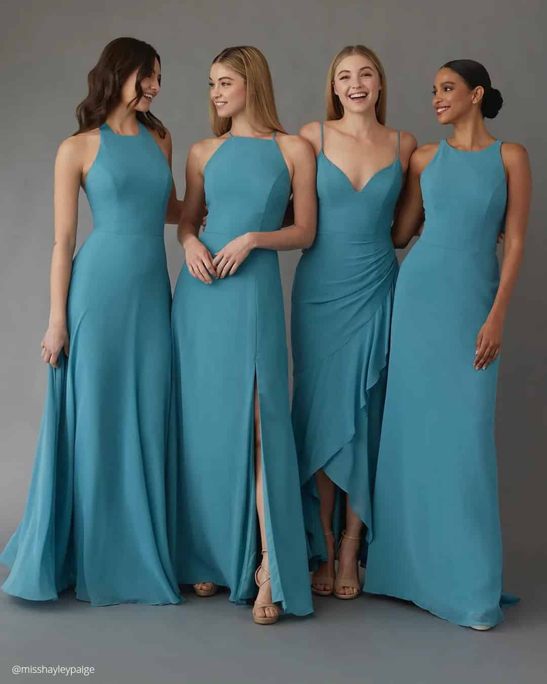 Slate Blue Color Gowns For Your Girls