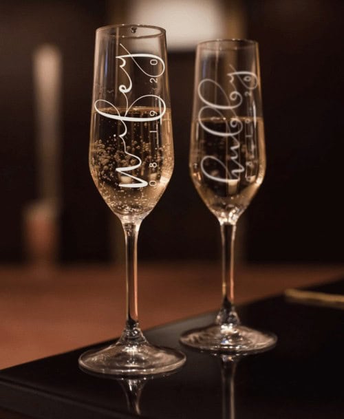 Custom champagne flutes