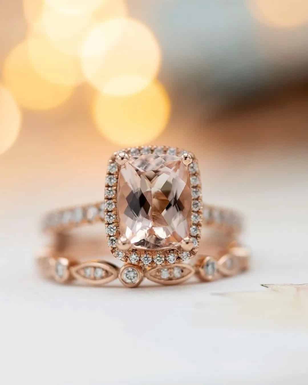 Gorgeous Morganite Ring Sets