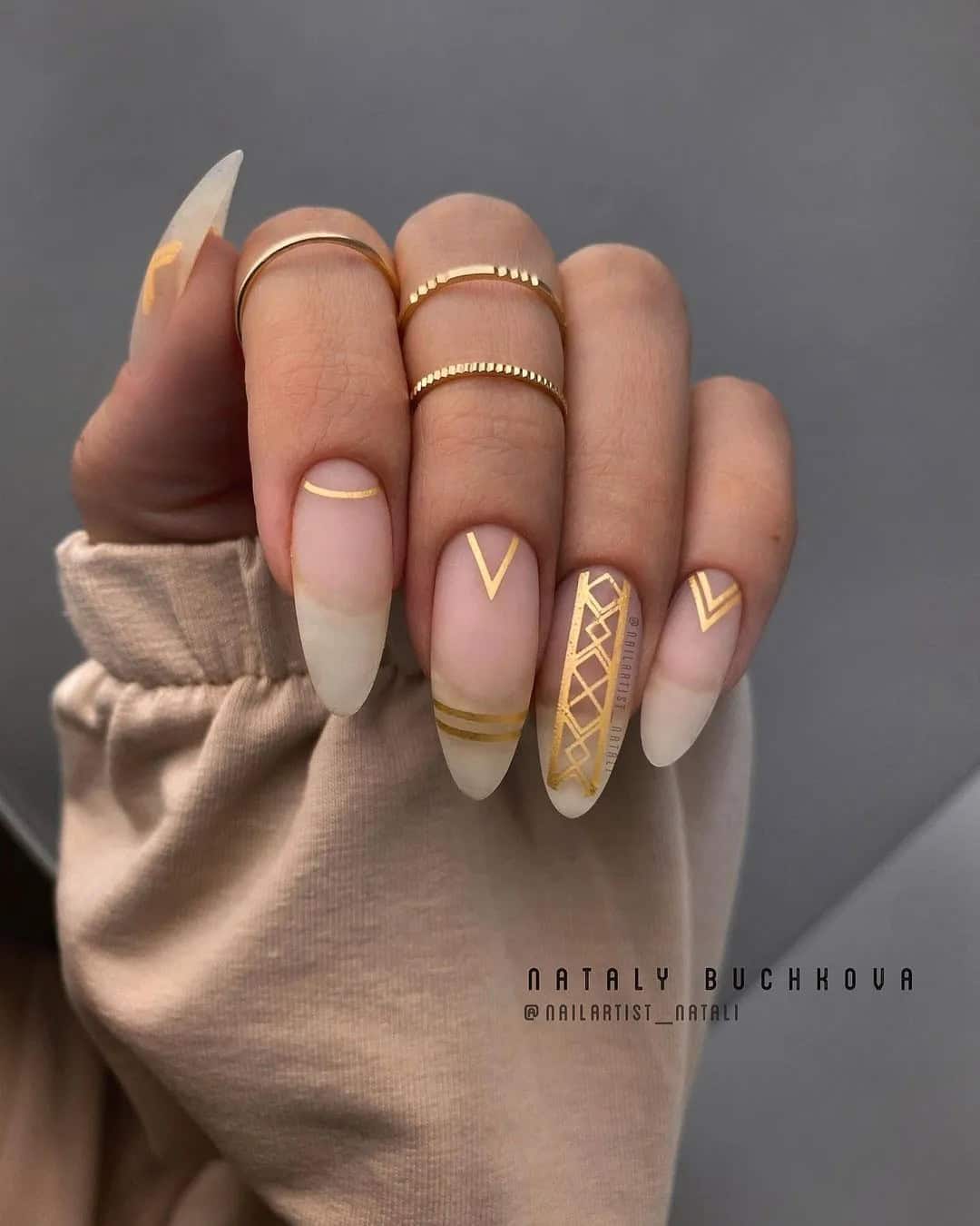 Gold Indian Wedding Nails