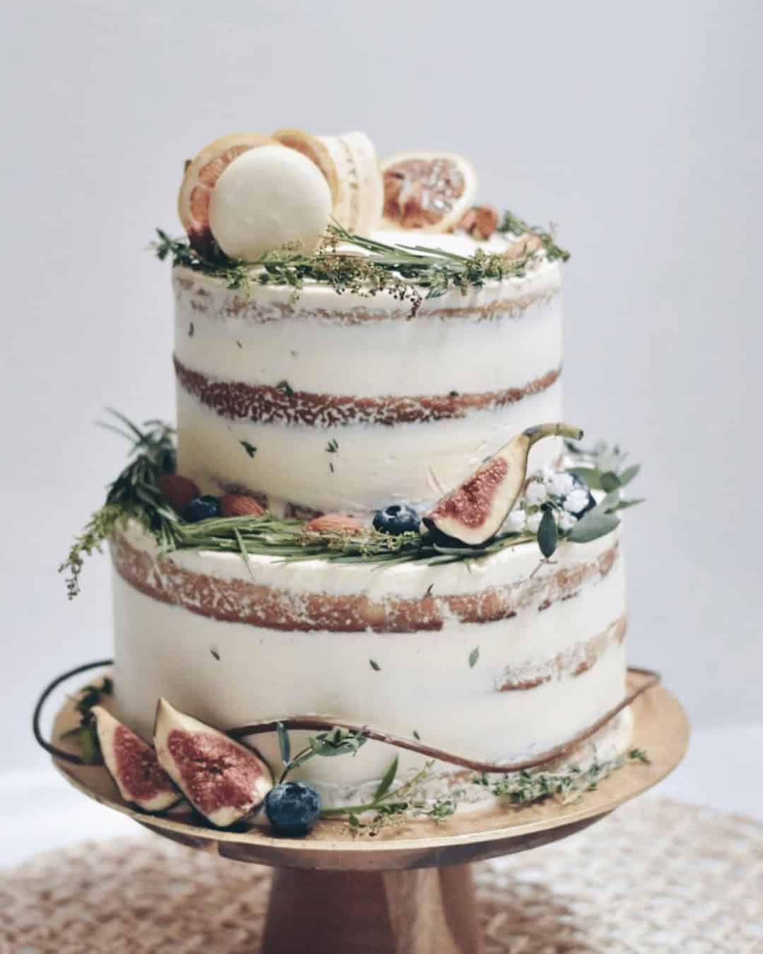 Macarons As Semi-Naked And Naked Cakes Wedding Decor