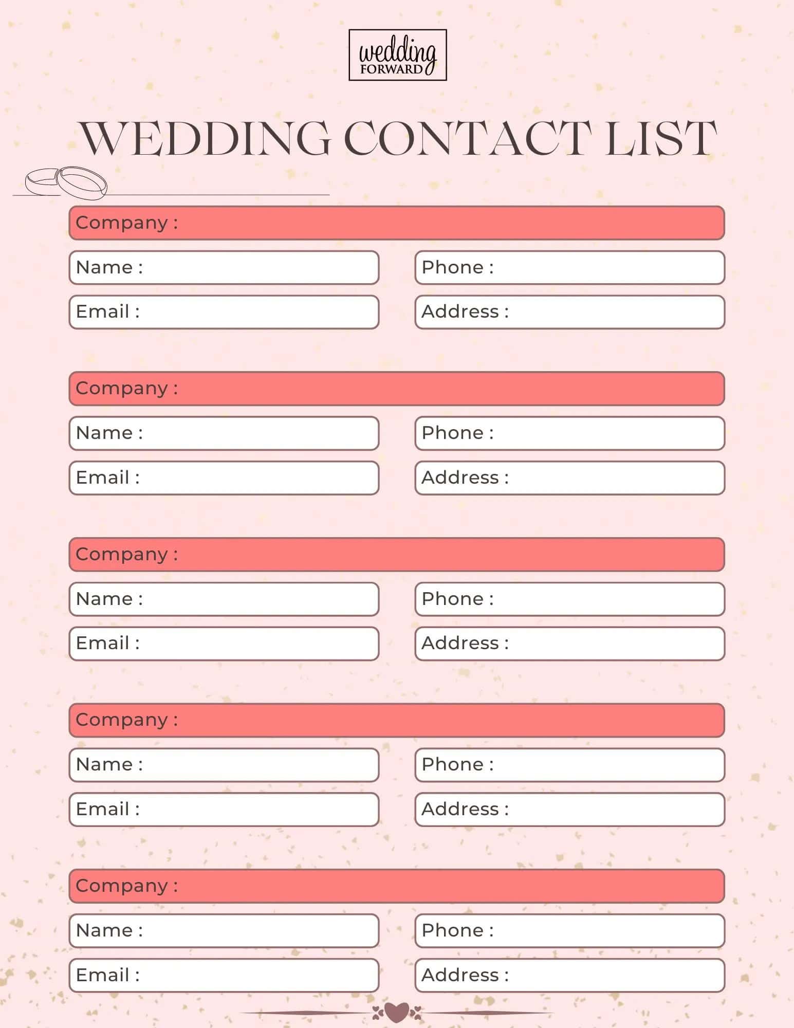 Important Contacts Checklist