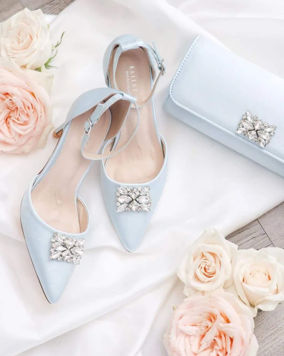 Blue Wedding Shoes Low Heels