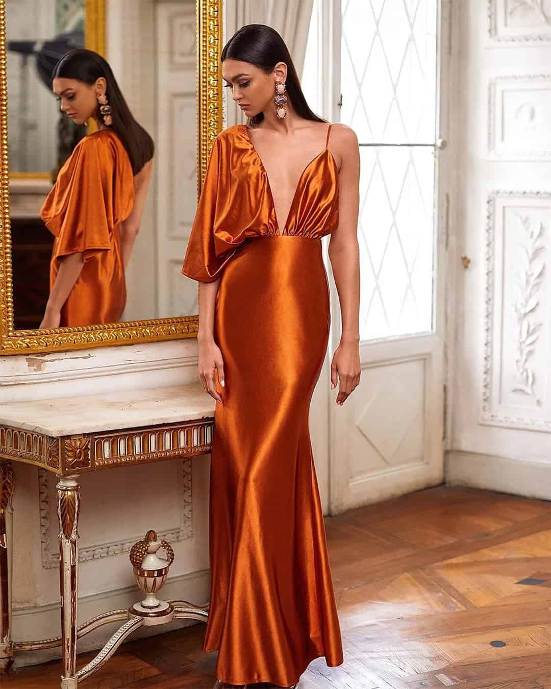 Rust Orange Wedding Guest Dresses