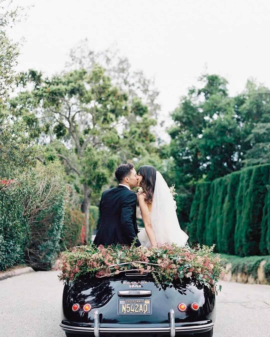 Unique Back of Car Wedding Decor