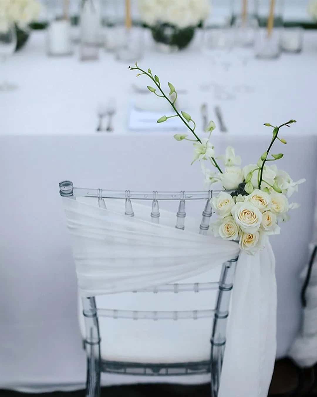 Wedding Chair Decorations Ideas with Ribbons and Tulle