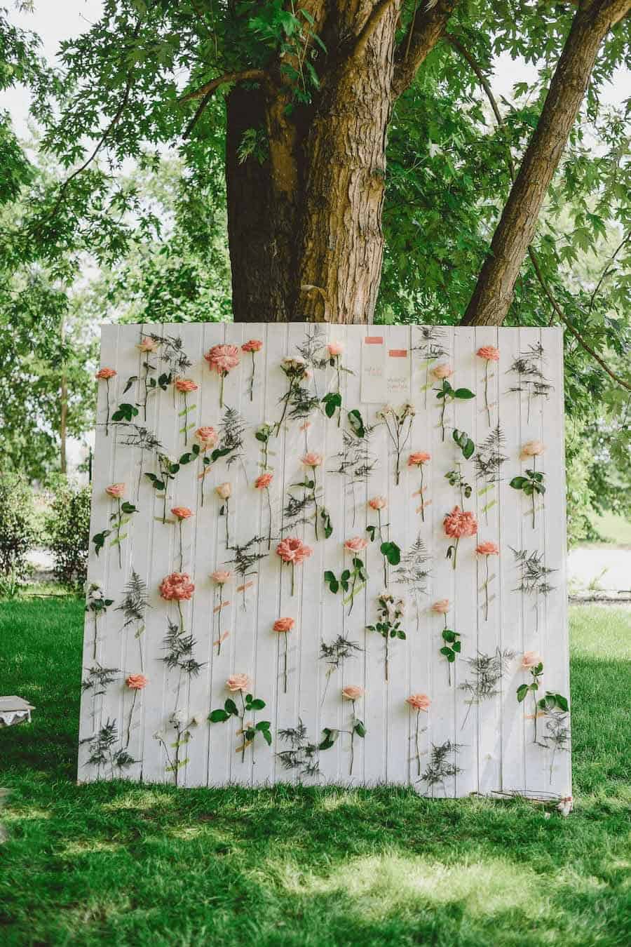 Hanging flower photo booth