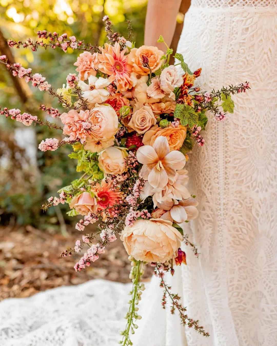 Cascading Fall Wedding Bouquets