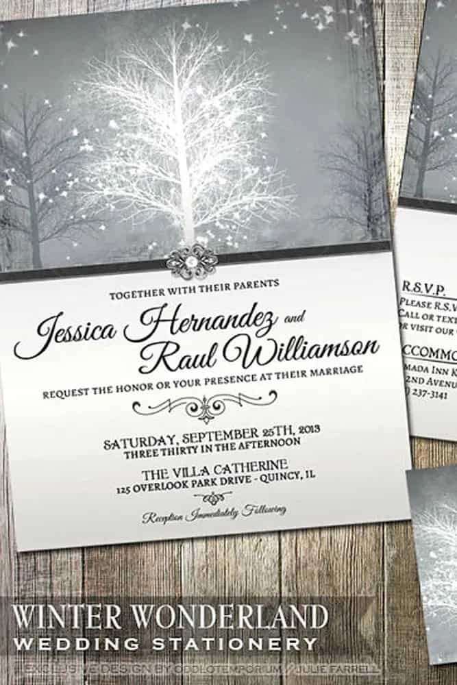 Elegant Winter Wedding Invitations