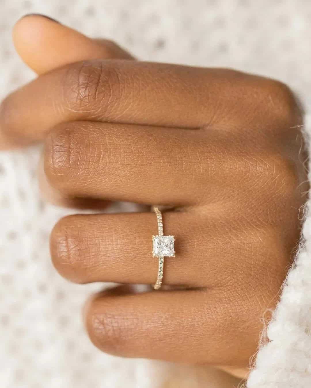 Simple Engagement Rings With Princess Cut Diamond