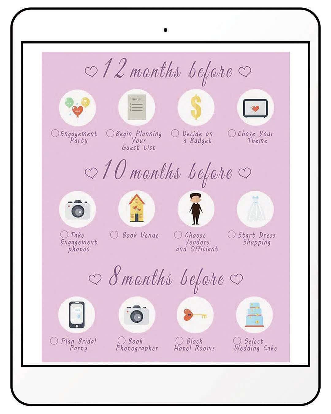 12 Months Wedding Planning Timeline