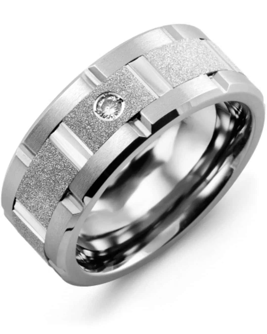 Simple And Classic Black Tungsten Wedding Band