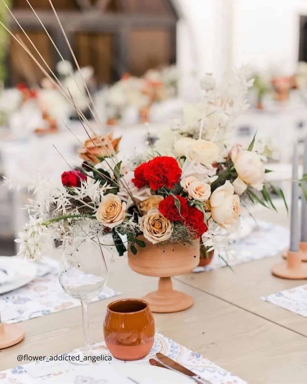 Red And White Flower Arrangements