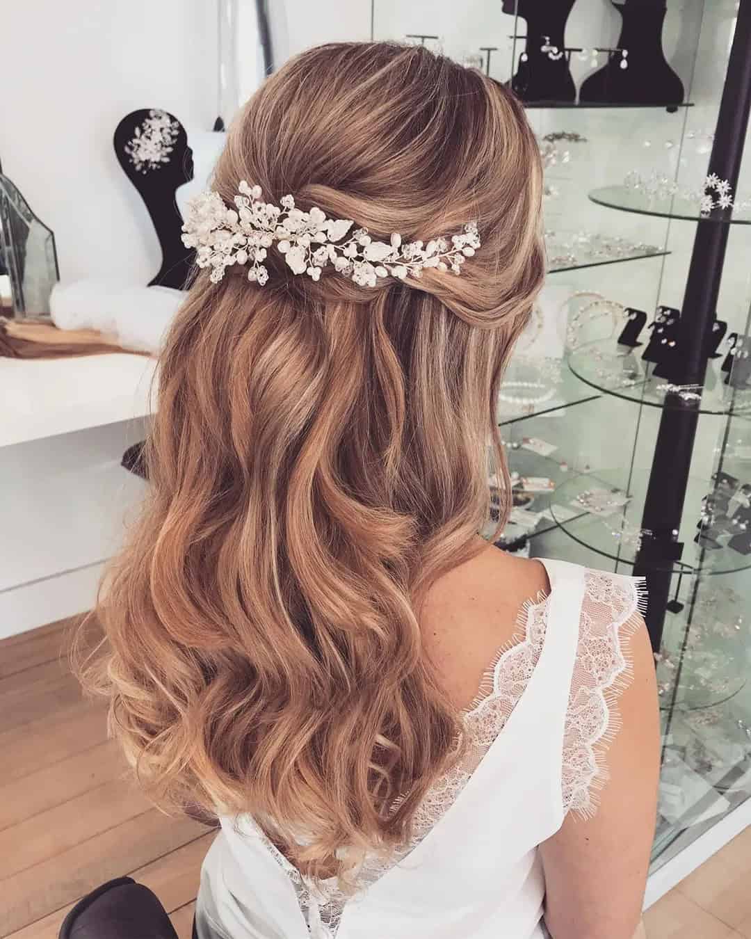 Boho Wedding Hairstyles Half Up Half Down