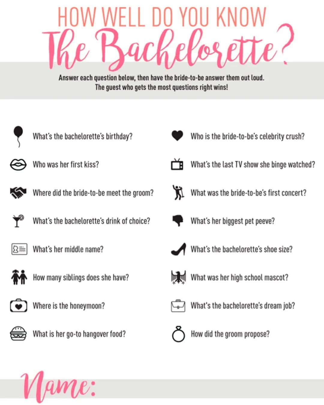 Bachelorette Questions (clean)