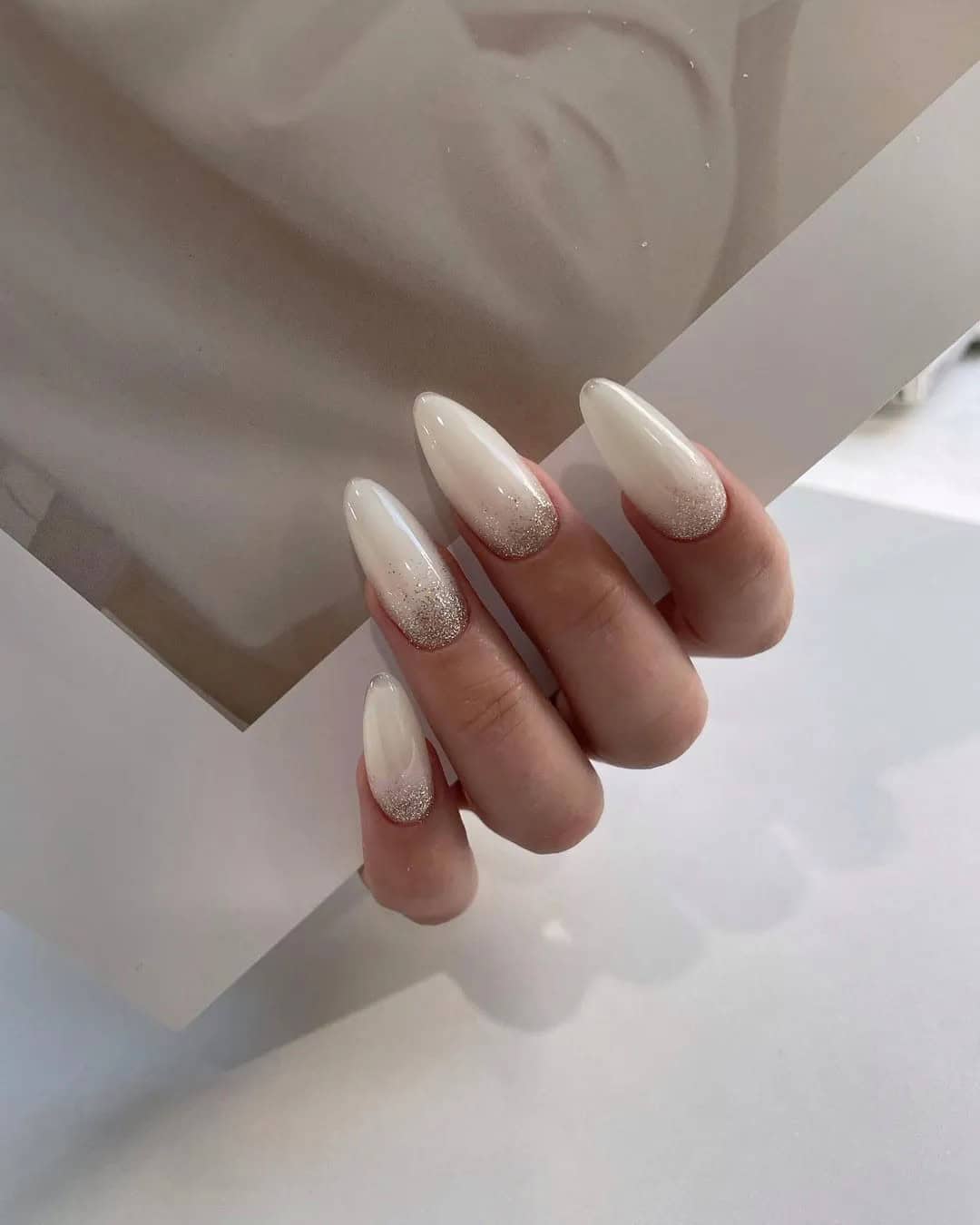 Ombre Champagne Bridal Nails