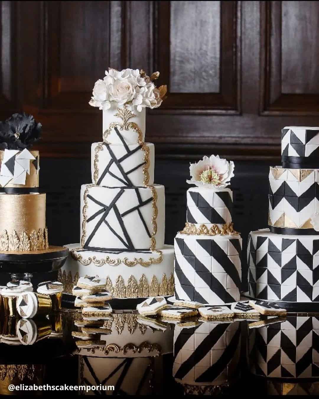 Wedding Cakes With Gold Accents