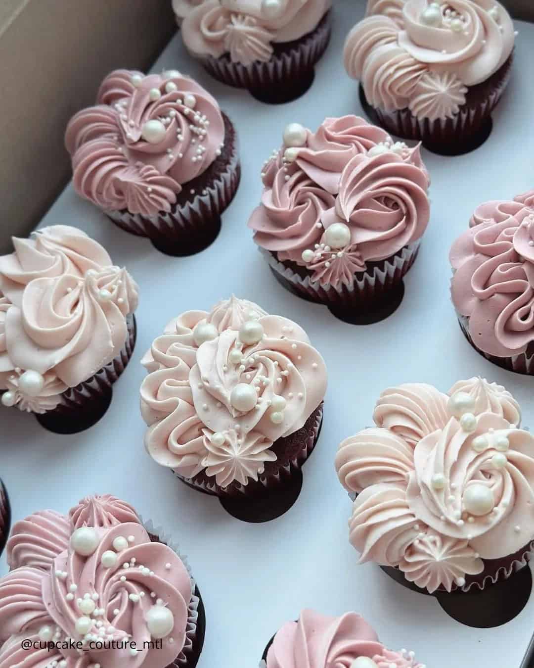 Delicate Pink Vintage Cupcakes