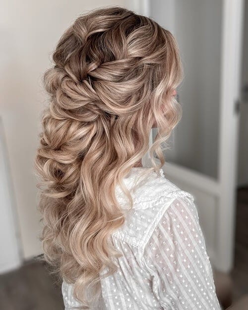 Braided curly hair