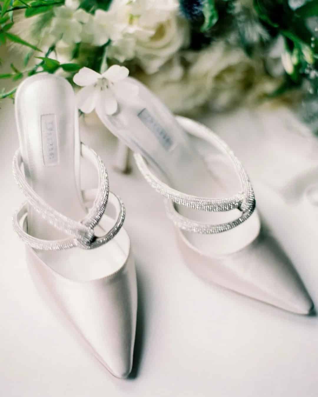 Silver Wedding Shoes Low Heel