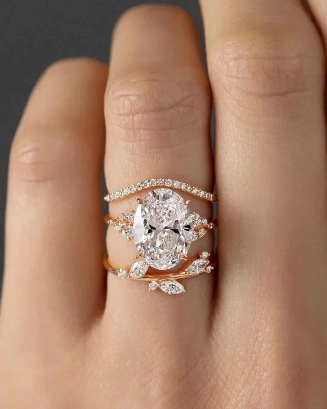 Rose Gold Oval Cut Rings