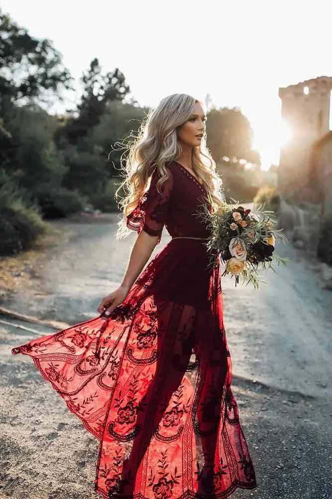 Chic Burgundy Wedding Dresses