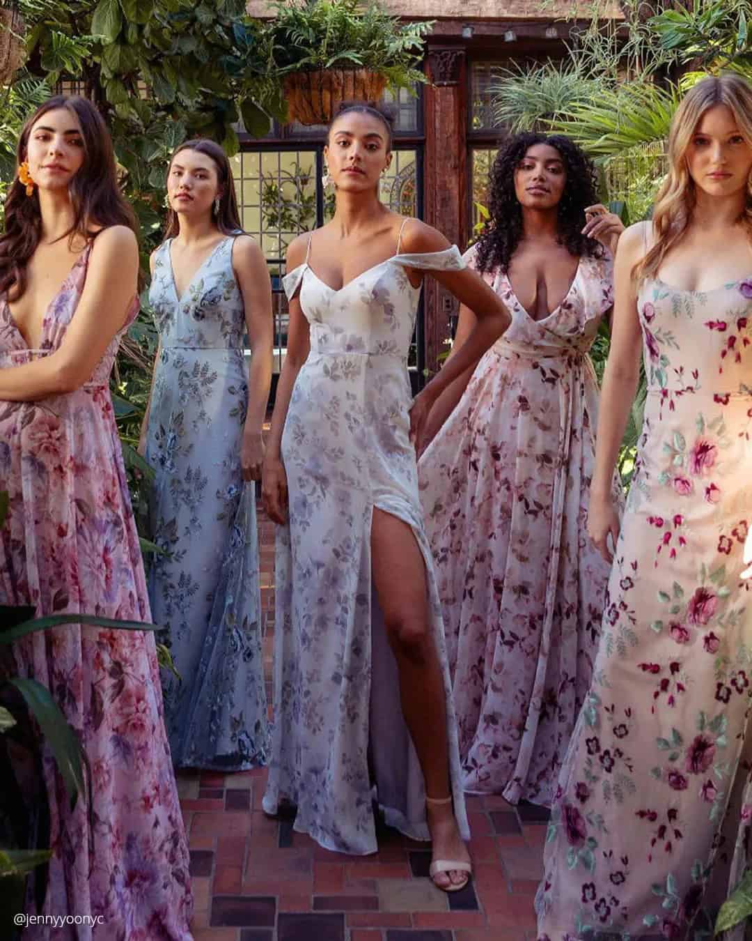 Mixed Floral Bridesmaid Dresses