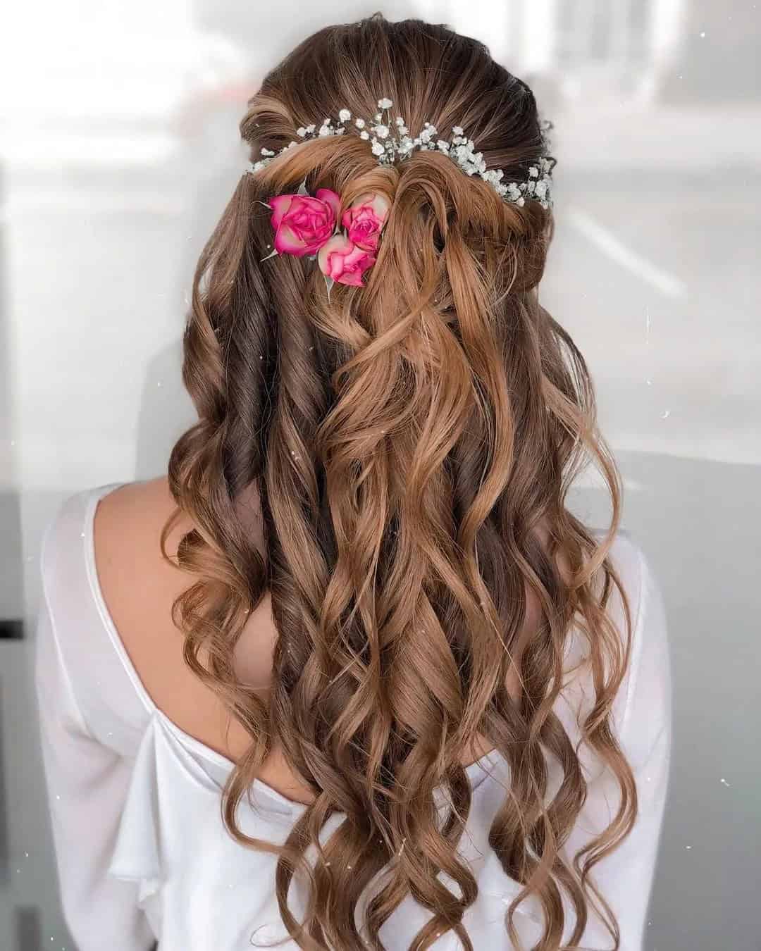 Wedding Hairstyles With Real Flowers