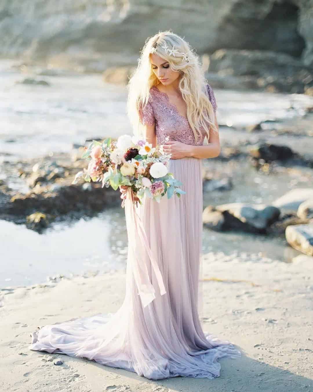 Purple Colourful Wedding Dresses