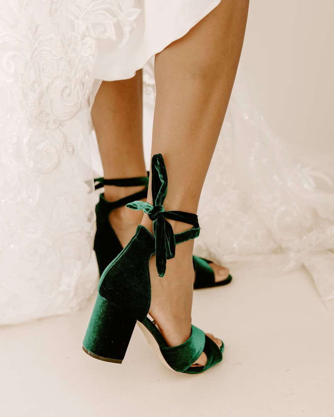 Green Velvet Shoes Wedding