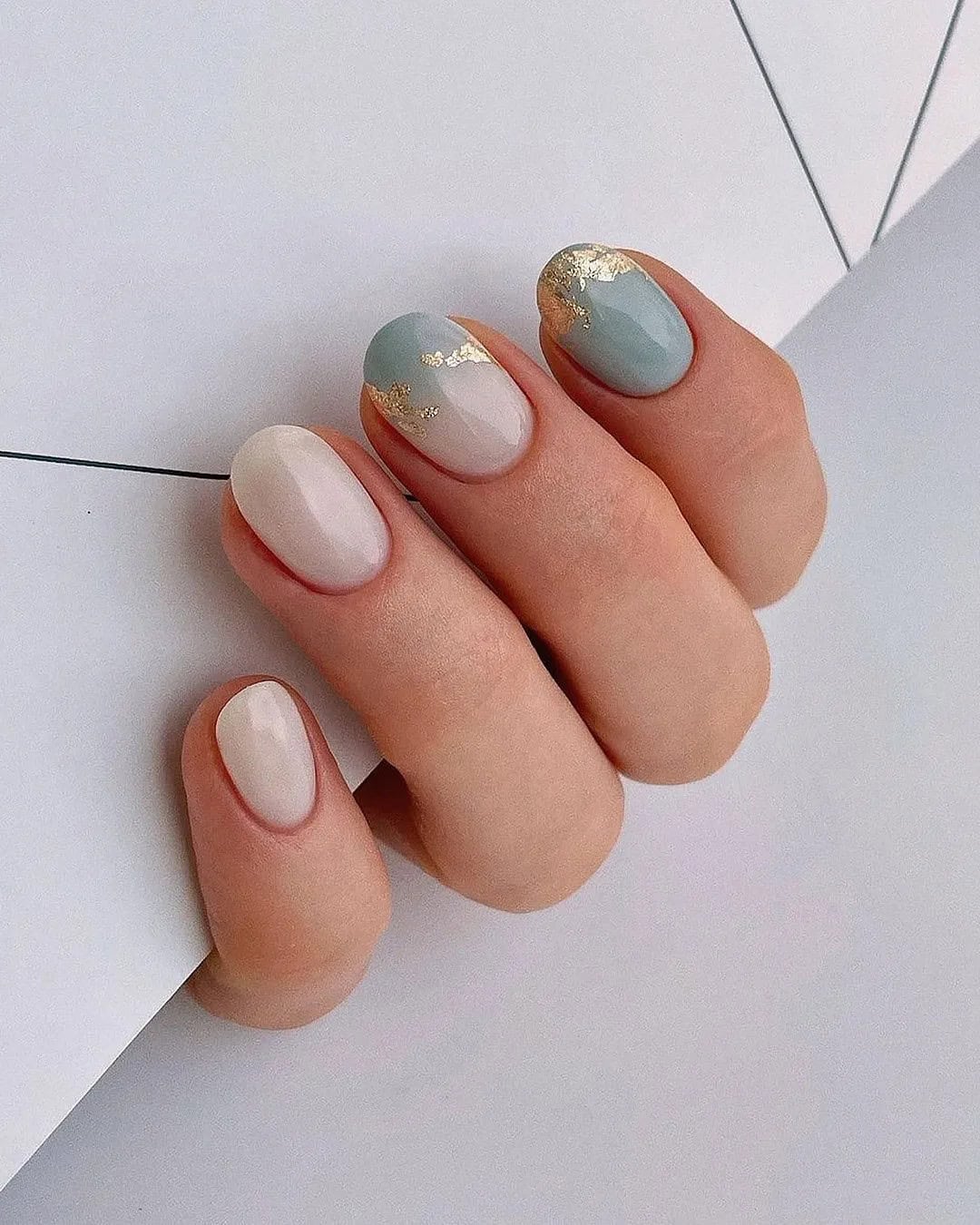 Blue Bridal Nail Ideas