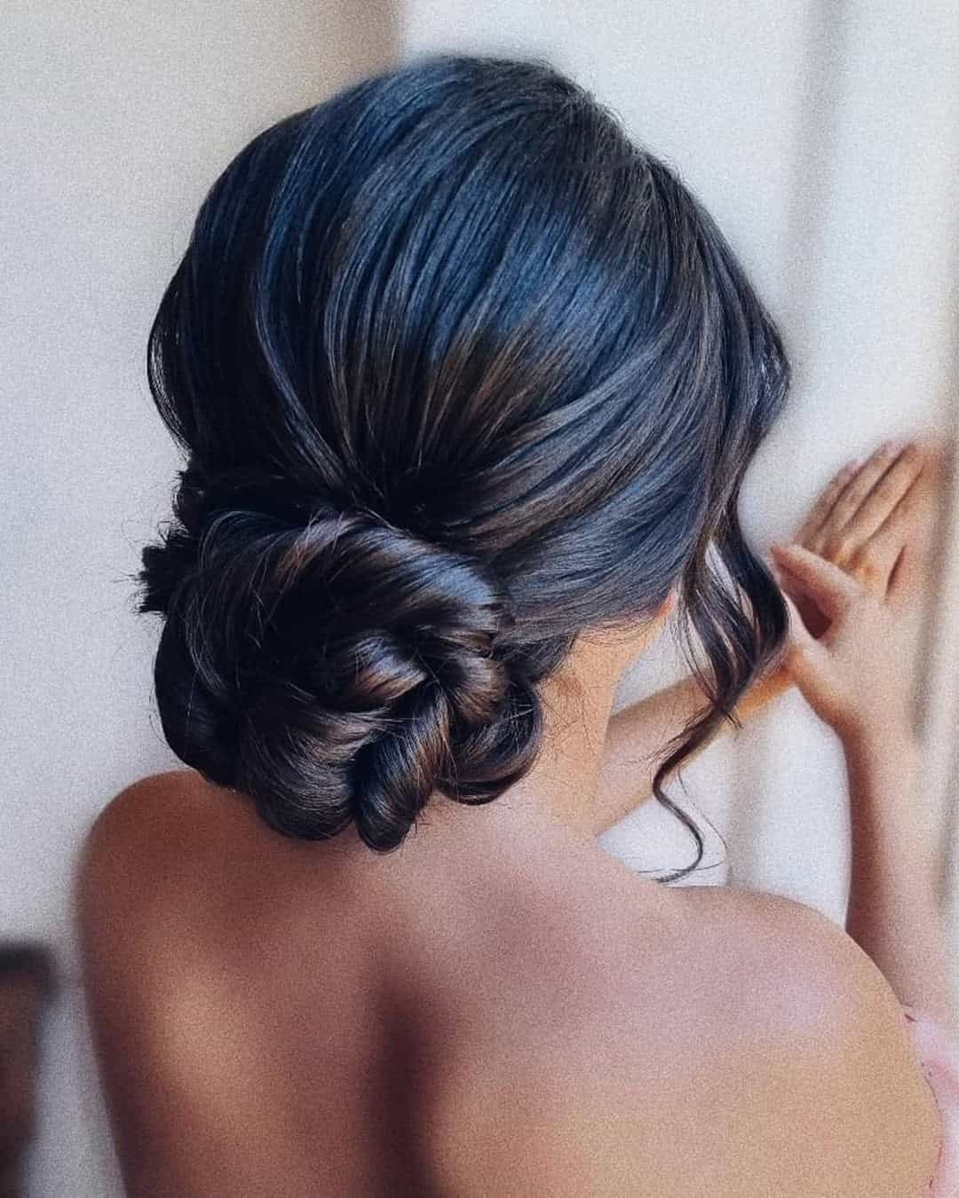 Low Updo For Brides With Medium Hair