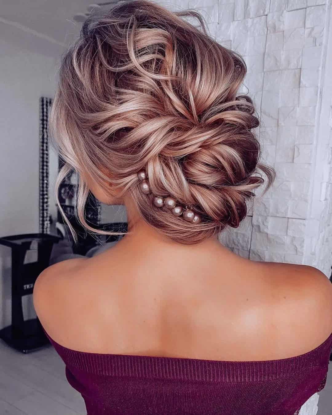 Curly Wedding Updos for Medium Hair