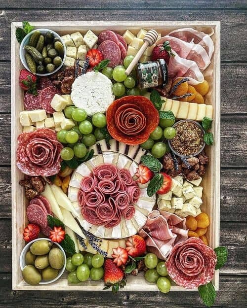 Rustic meat and cheese platter