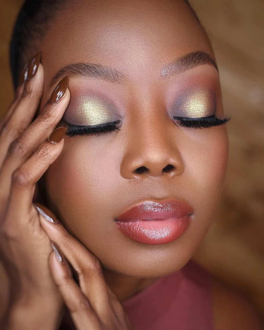 Black Bride Makeup Ideas With Long Lashes