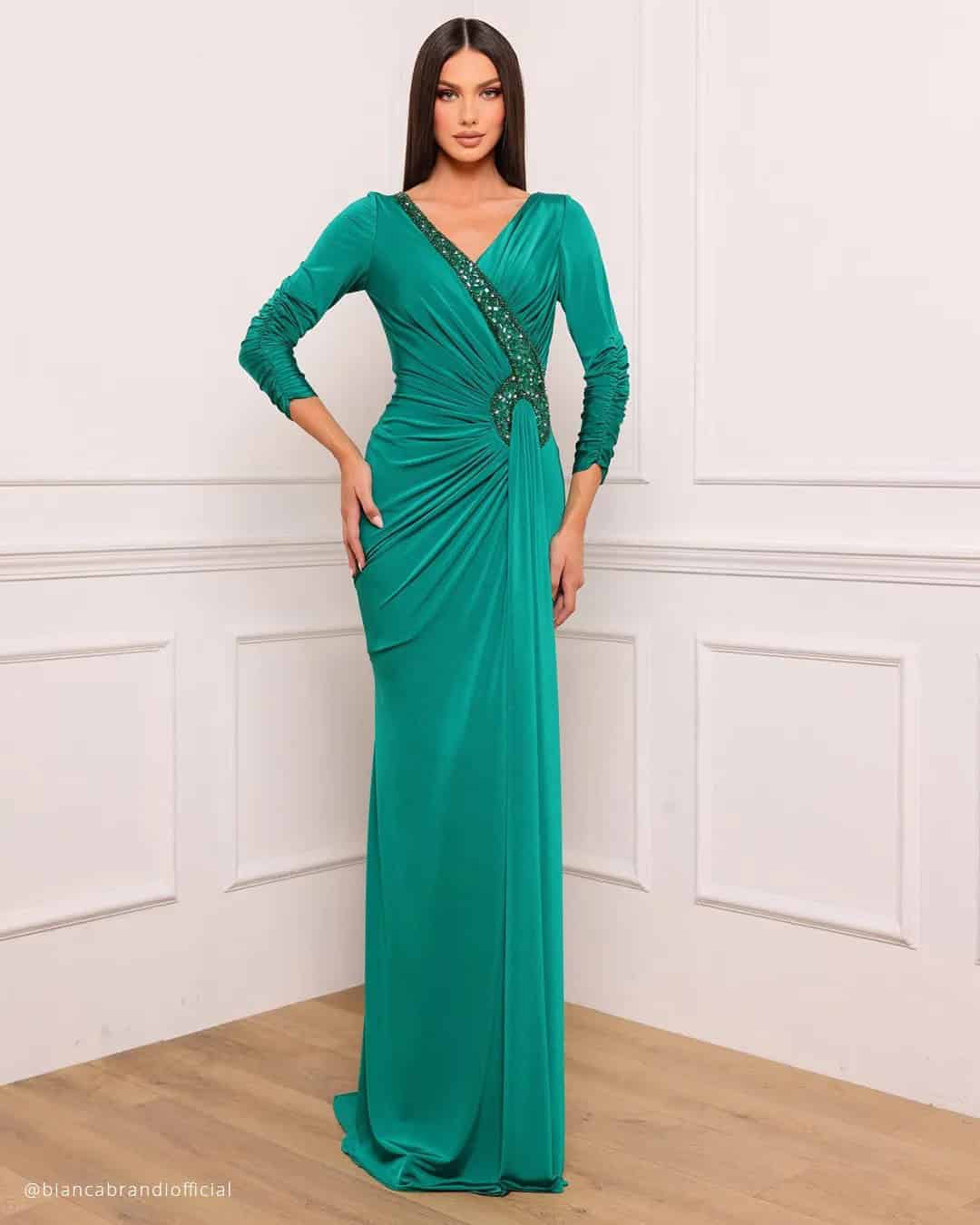 Emerald Green Bridesmaid Dresses With Sleeves