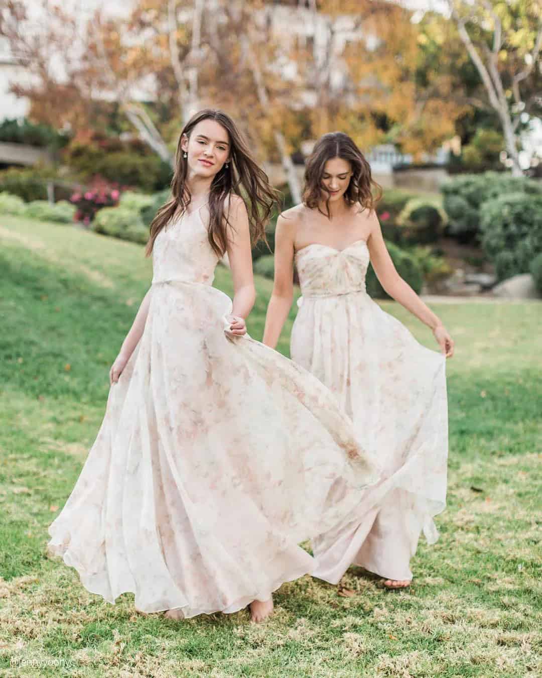 Pastel Floral Bridesmaid Dresses