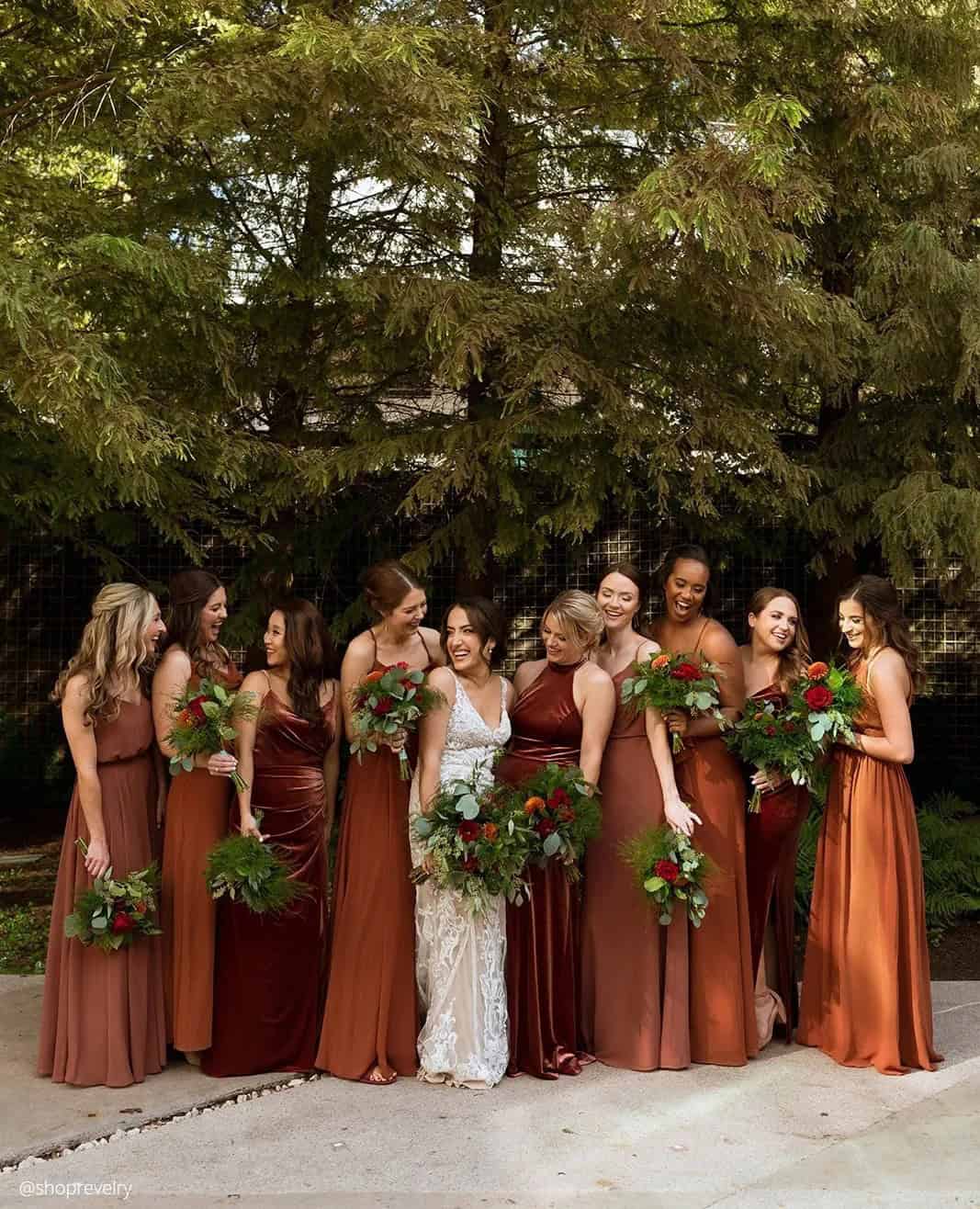 Rust Bridesmaid Gowns