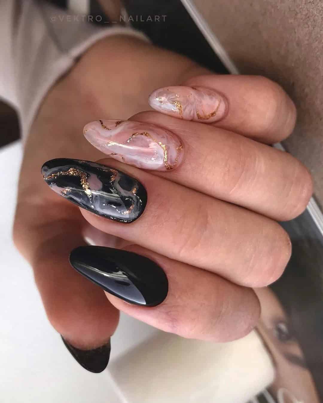 Wedding Nails With Metallic Designs